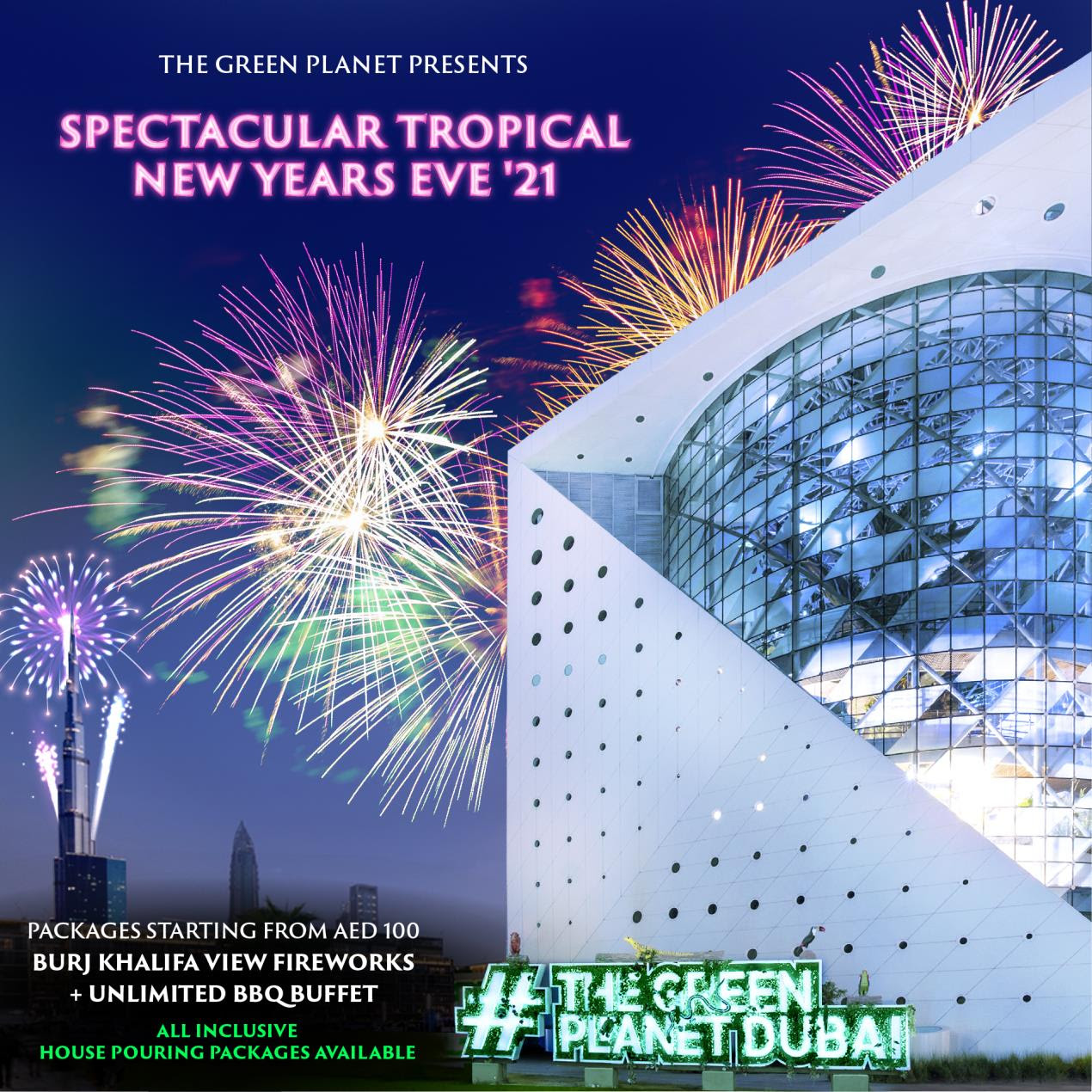 THE GREEN PLANET WELCOMES 2021 BY HOSTING A SPECTACULAR TROPICAL NEW YEARS’S EVE 21’ DINNER ON THE 31ST DECEMBER