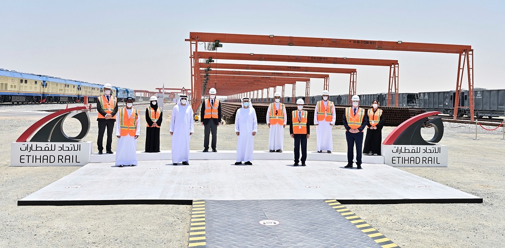 Theyab bin Mohamed bin Zayed inaugurates track laying in Saih Shuaib towards the emirates of Abu Dhabi and Dubai