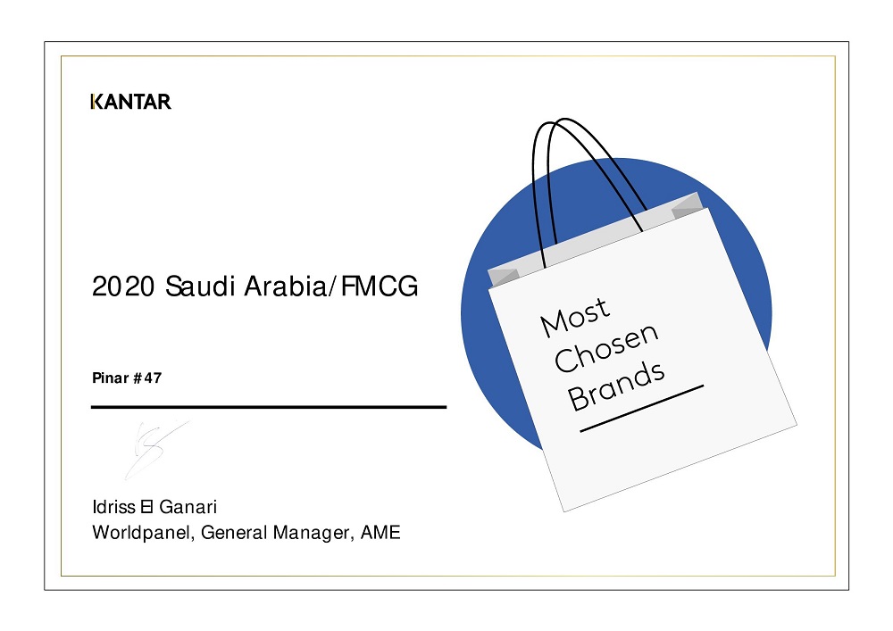 Pinar named as Top 50 Most Chosen FMCG Brand in KSA