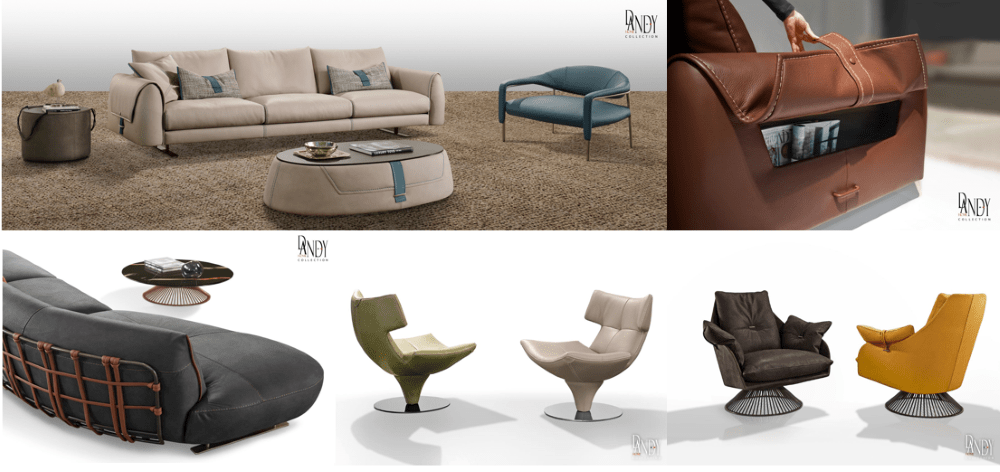 Western Furniture presents modern leather sofas and armchairs by Dandy Home Collection