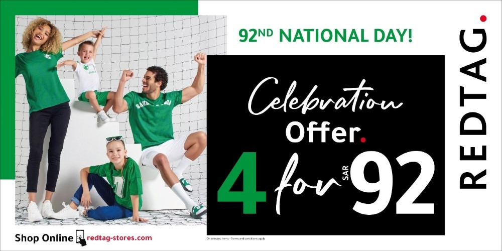 Al-Yawm Al-Watani Special: REDTAG celebrates 92nd Saudi National Day with a fitting “4 for SAR 92” offer