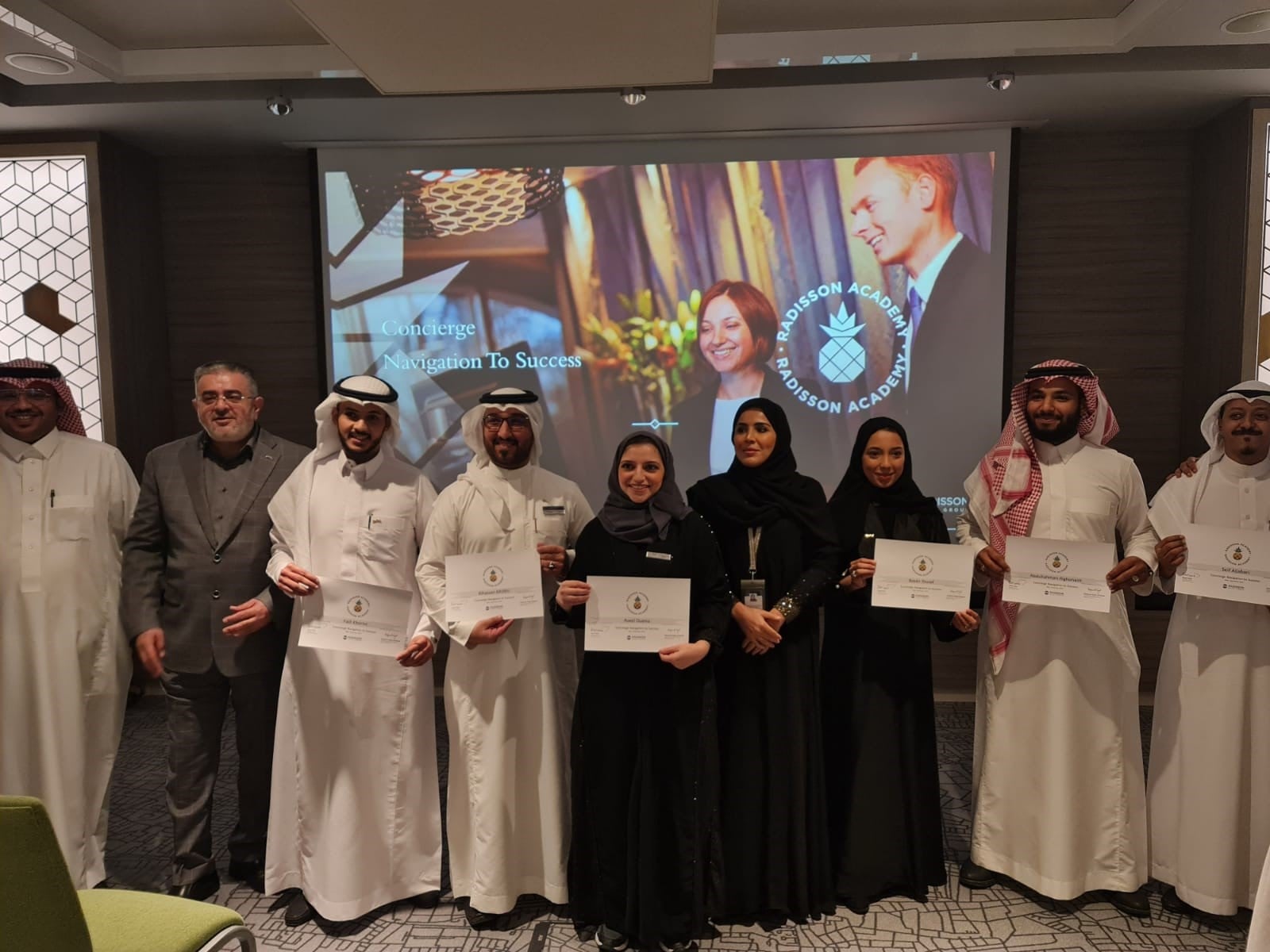 The first class from the Concierge Navigation to Success program launched by Radisson Hotel Group with the support of the Ministry of Tourism of Saudi Arabia, graduates