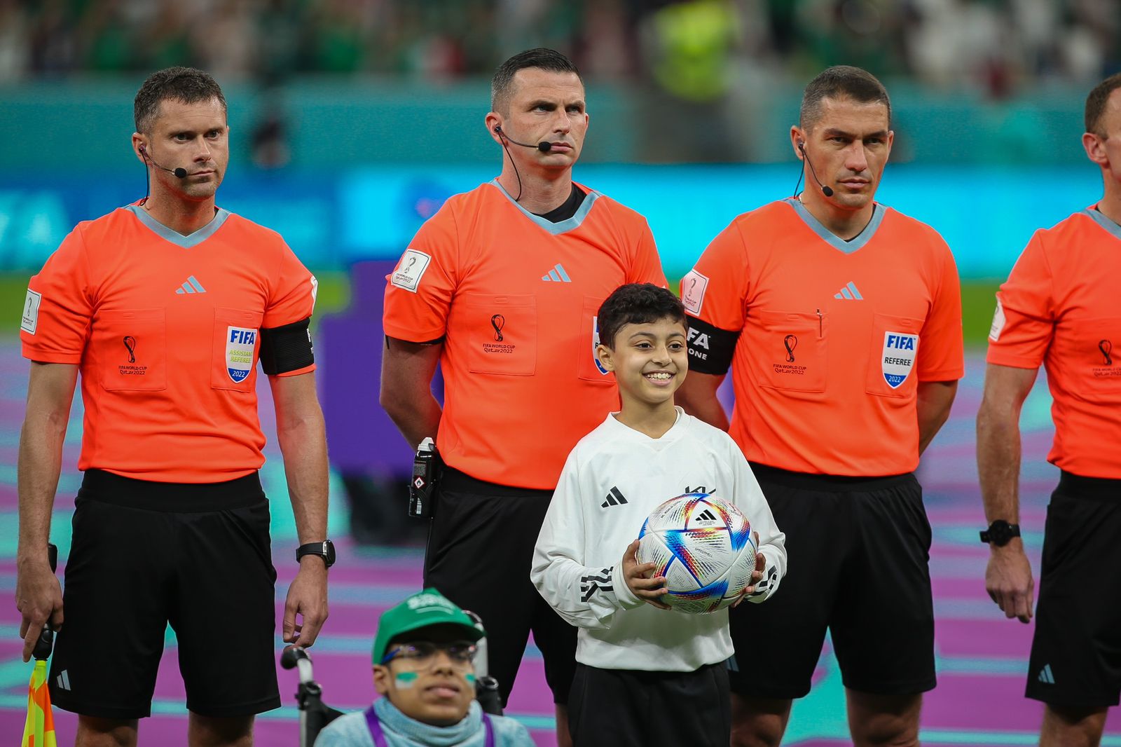 The Saudi Kid Tamim carried the Match Ball at the KSA vs Mexico match and thanked Aljabr Trading Company for giving him this opportunity